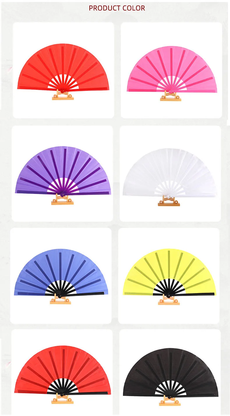 Chinese Personalized Custom Size Printing Wooden Bamboo Plastic Clack Sound Sublimation Large Folding Hand Fan for Wedding details