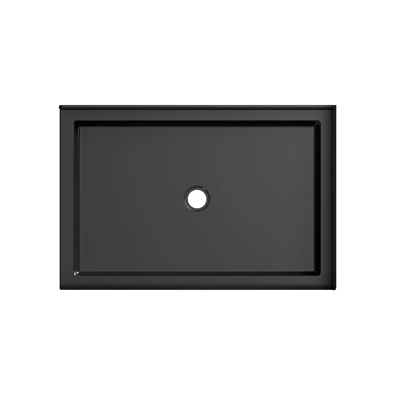 Customized Size Rectangular Bathroom Solid Surface Shower Pan Slim Acrylic Black Shower Tray for Rv Hotel