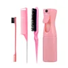 4-piece pink steel comb set