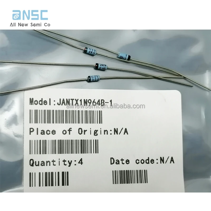 Hot sale Original JANTX1N964B-1 DIODE ZENER 13V 500MW Zener Diode 13 V 500 mW ±5% Through Hole DO-204AH (DO-35)