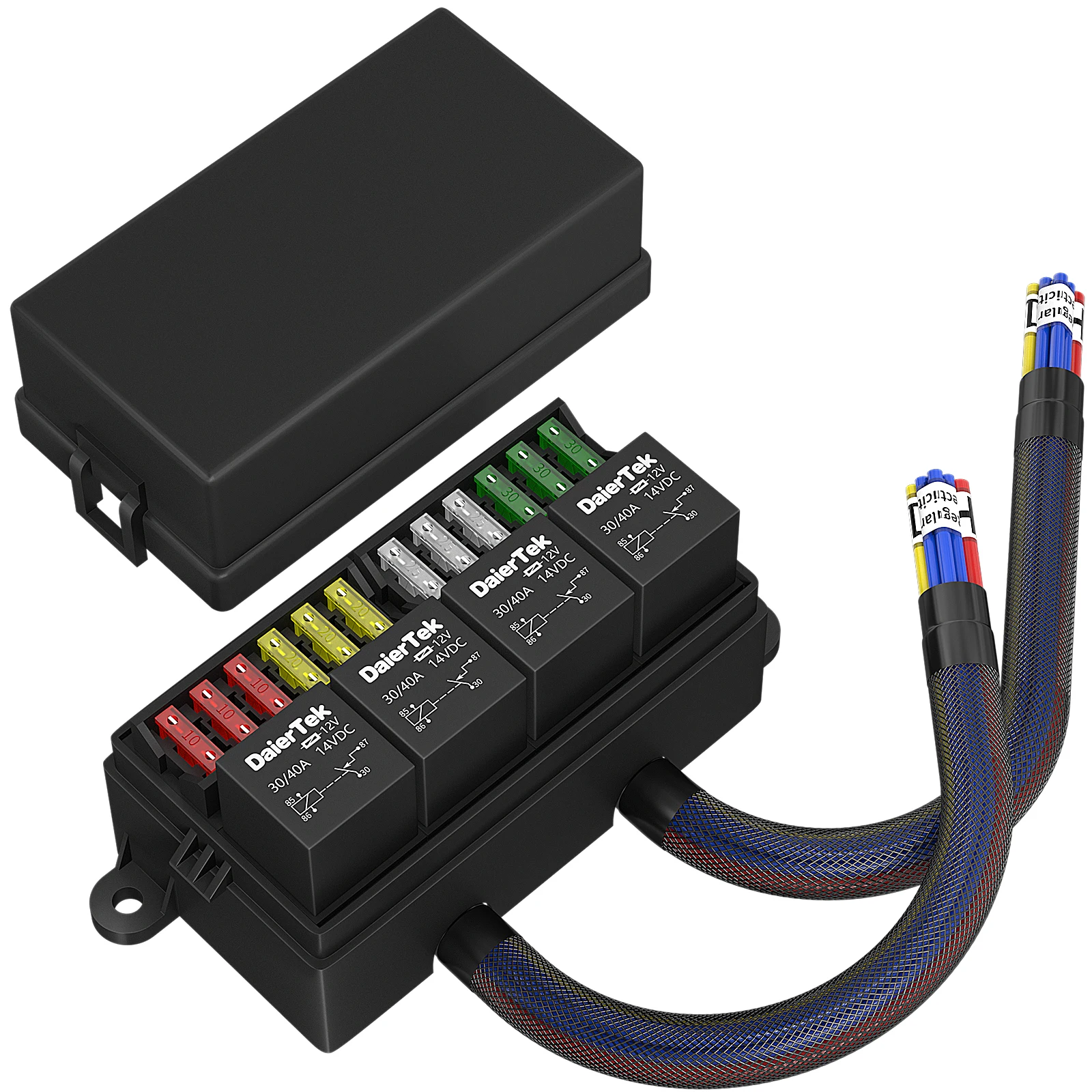 Set di 10 supporti per presa relè per auto, 5 pin, 30 A, 80 A, con 50