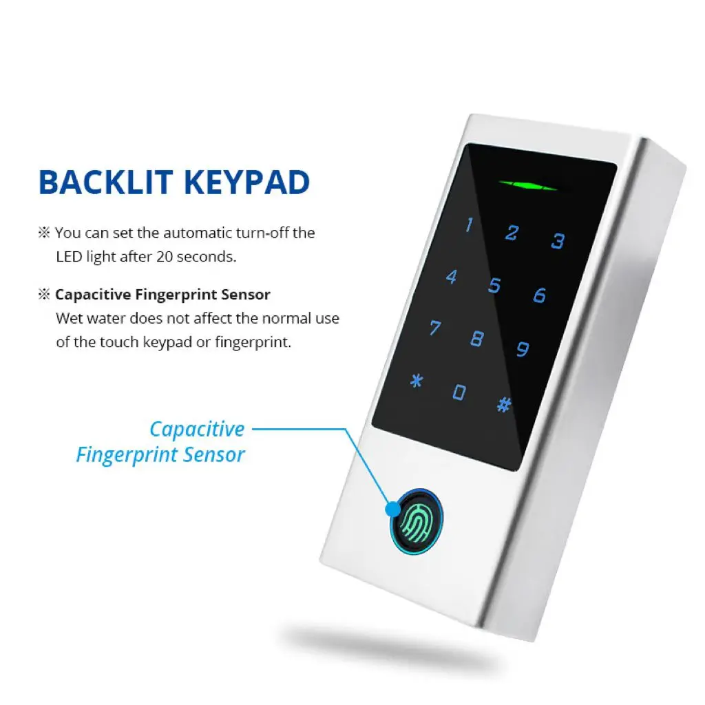 SAIJIA Office Time Attendance RFID Card Reader Biometric Waterproof Fingerprint Access Control With Tuya App