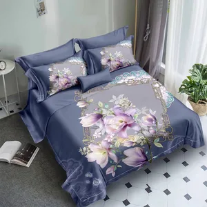 Designer Luxury Bedsheets Polyester Microfiber Fabric for 3D Digital Printed Floral Bedding Duvet Covers Sets
