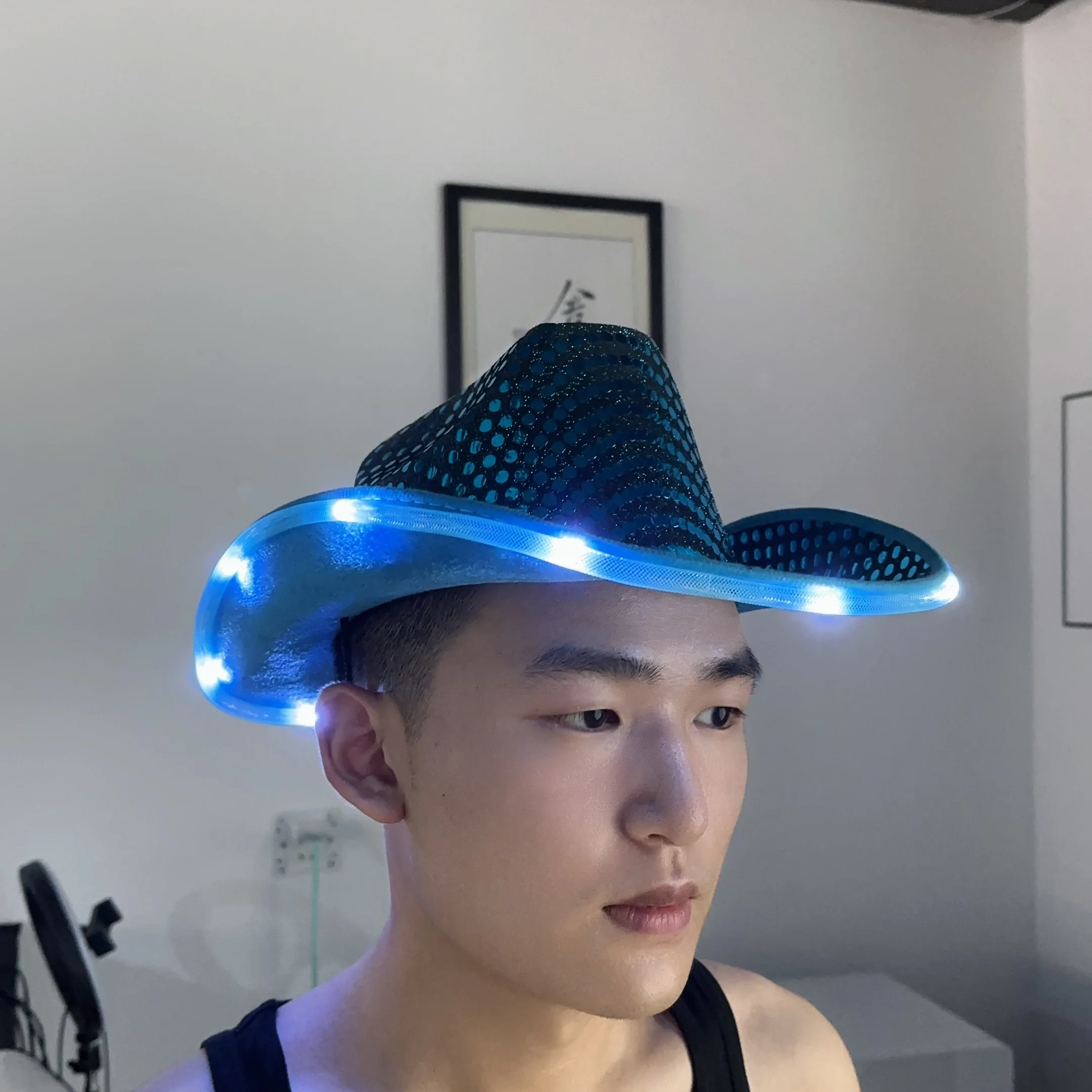 raveneon SXLH50 LED Flashing Cowboy Hat, Polyester