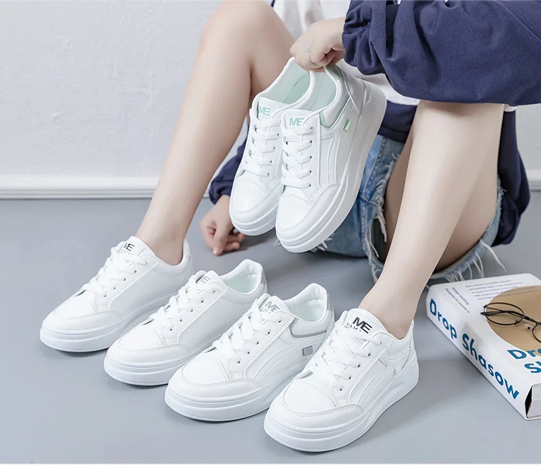 2023 New Little White Shoes Women's Summer Thick Sole Versatile ...