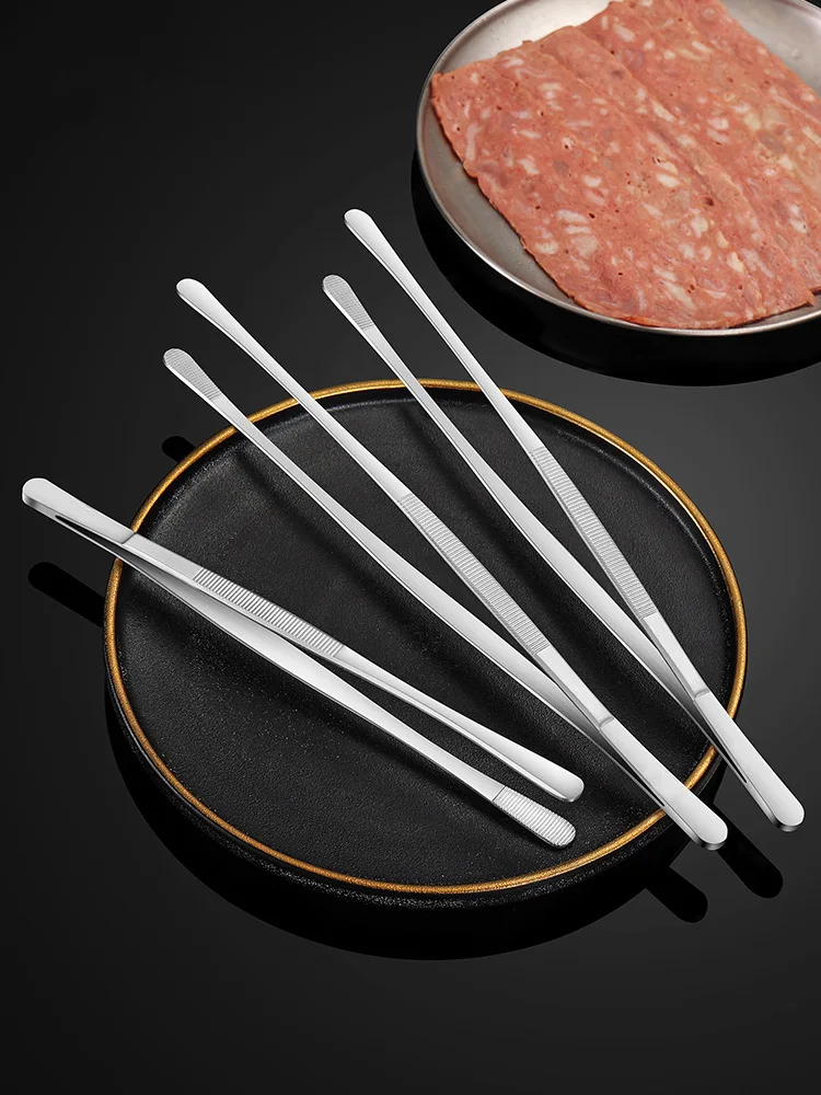 Stainless Steel Food Tweezers Set Straight Long Kitchen Food Tweezers BBQ Tongs supplier
