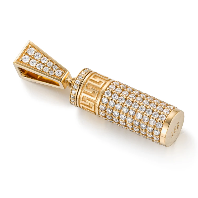 AAA Gems Custom 18K Solid Gold Jewelry Set Memory Flawless Moissanite  Diamond Ash Urn Pendant Necklace With 18K Gold Rope Chain