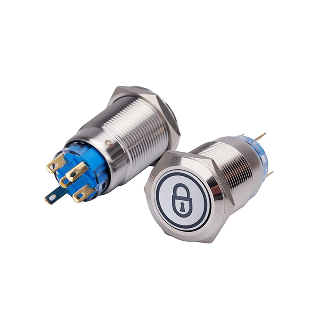 Flat Head Button Push Button Switches 20a 12v LED Stainless Steel Self Return Momentary Latching Metal 8mm 10mm ABILKEEN IP65