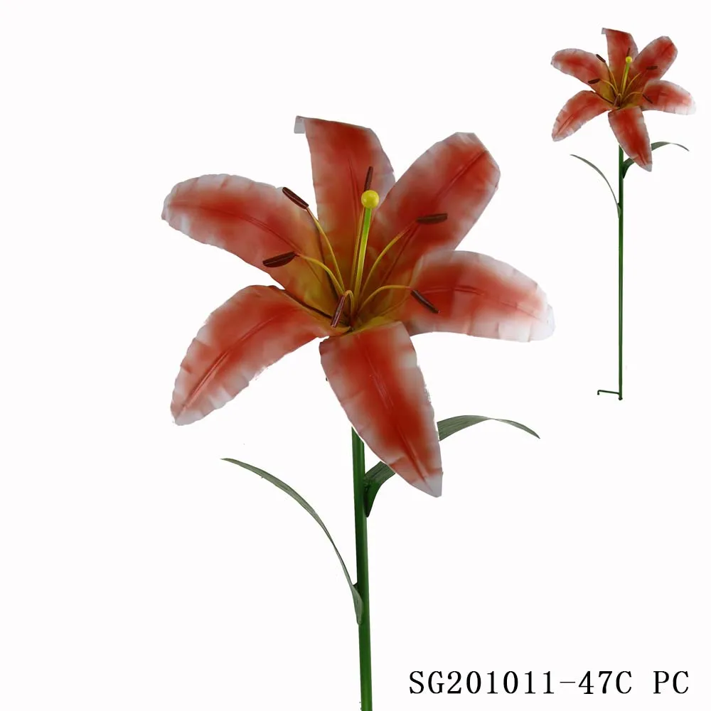 Metal Hand Painted Colorful Lilies Flower Stake SG201011-47C