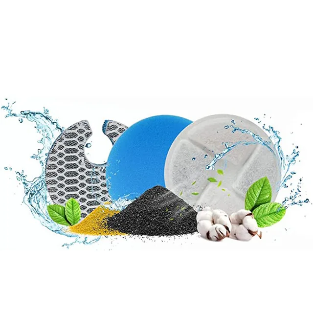 Solid 2L/5L Activated Carbon Purification Filter Eco-Friendly Pet Water Dispenser Core for Cats Dogs Resin Cotton Can Be Fixed