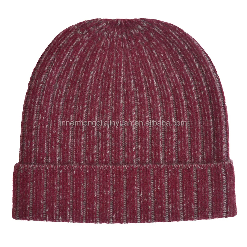 Multicolor Rib Knit Cashmere Winter Hat Women Outdoor Warm Fashion