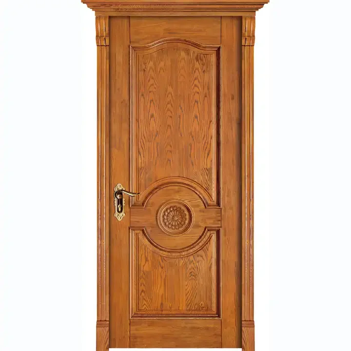 Customized Home Bedroom Solid Wood Safty Doors  Melamine Door Interior Soundproof  Interal Entrance  Composite Doors With Handle