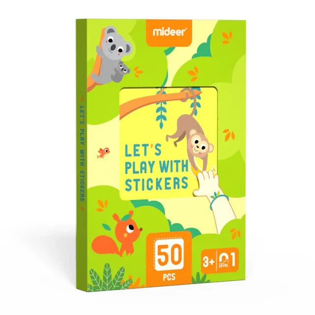 LET'S PLAY WITH STICKERS-Beginner Children early education quite toy book Cartoon Art Handmade series stickers