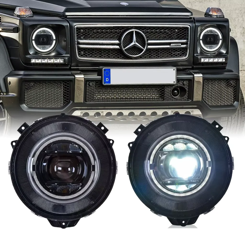 Upgrade 2008-2018 G55 G63 G500 G350 Dynamic 12V New LED Headlights Geometric Beam for Mercedes G-Class W463