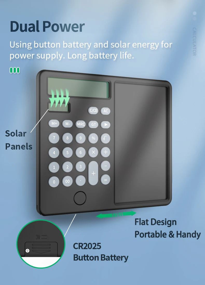Newyes Basic Dual Power Electronic Memo Pad 12 Digit Notebook