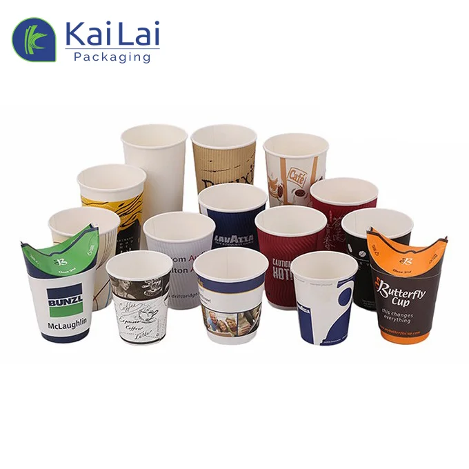 Sustainably Custom Printed Disposable Paper Coffeetogo Cups With Lid