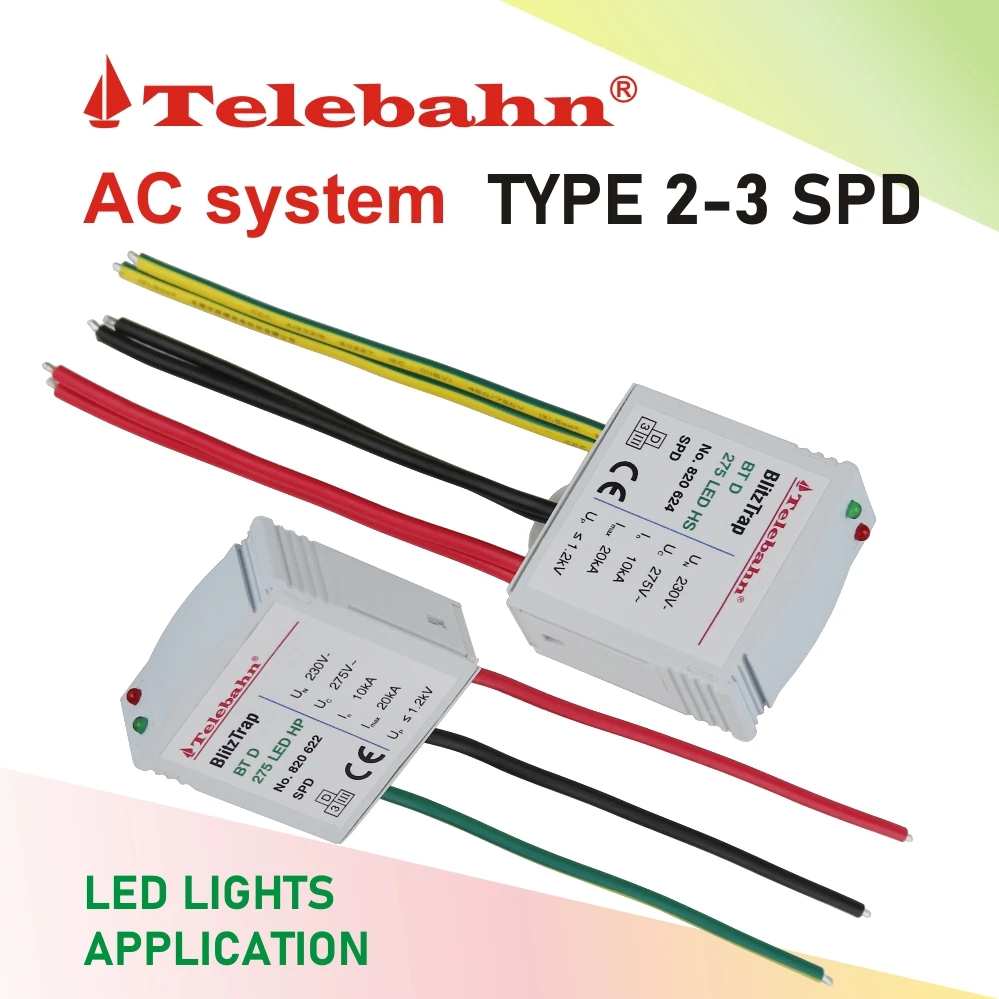 Factory Telebahn IP67 230V 275V 320V AC 10kA 10kV 20kA 20kV LED Street Light SPD Surge Protection Suppressor Protector Device