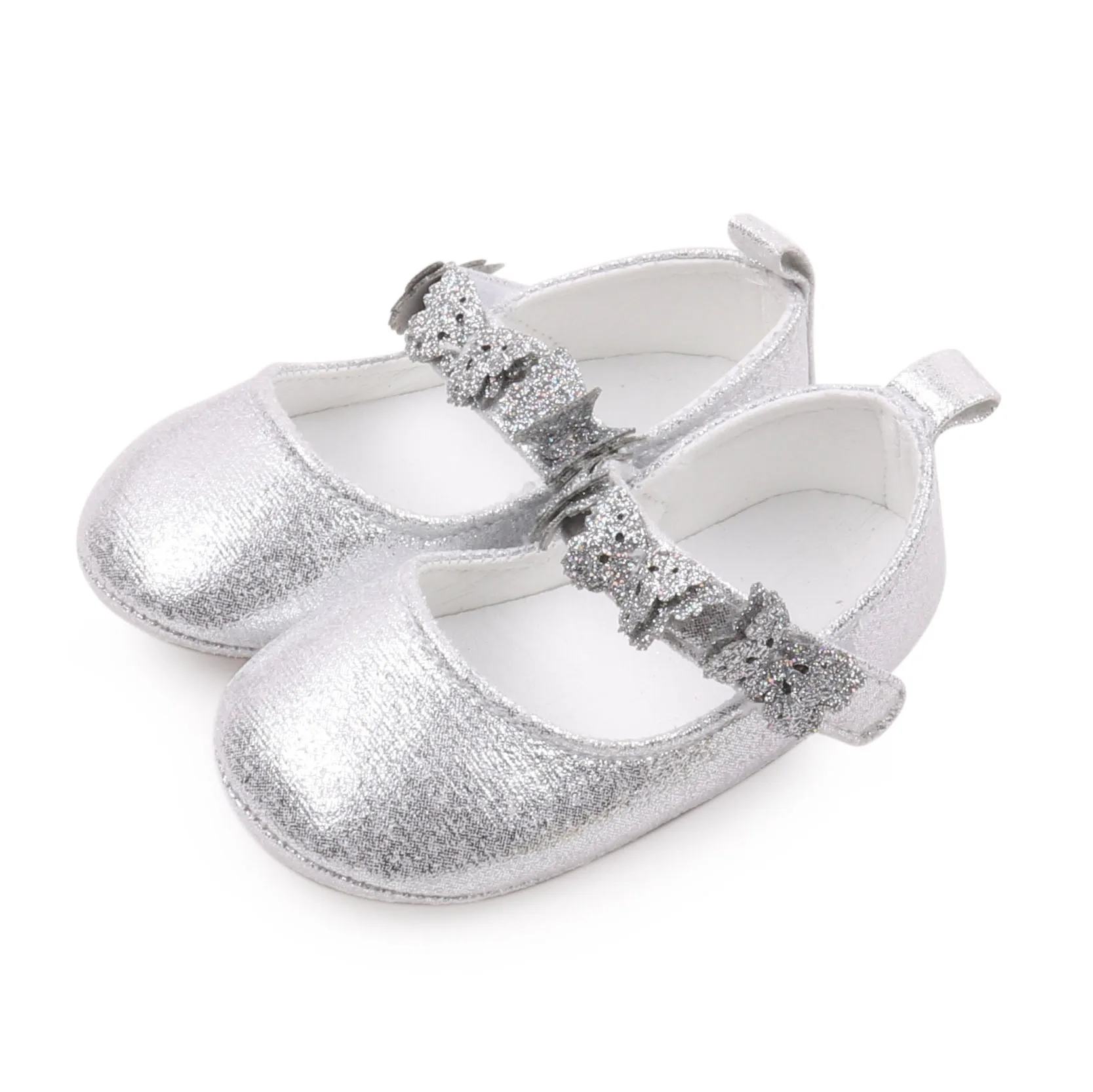 2025 Spring Autumn Summer Silver Princess Baby Infant Toddler Newborn Girl Shoes Party Evening Girl Pu Leather Shoes factory