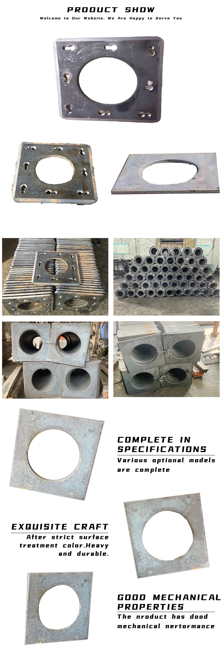 Factory direct sales square steel Q235B end plates for concrete pipe piles made in China manufacture