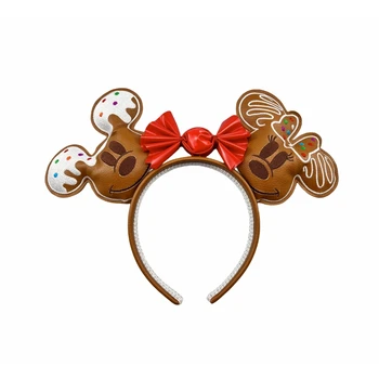 New embroidered PU leather mouse headband for children