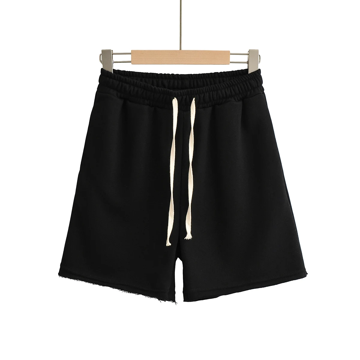4 Colorway Drawstring Waist Solid Color Casual Fashion Polyester Cotton Mix Shorts for Women