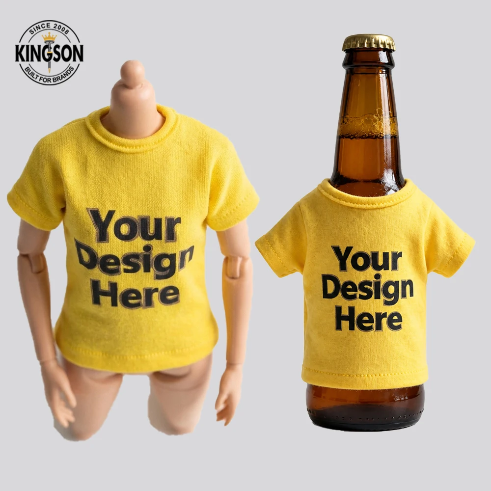 Custom Mini T-shirt Car Pendant Blank Mini T Shirt Toys Clothes Bottle Wrapper logo Advertising T-shirt Clothing Model