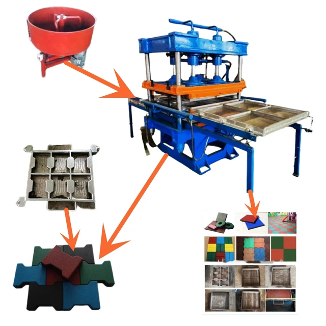 Rubber Interlocking Tile Making Machine from Crumb Rubber Provided Plastic Recycling Pump