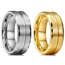 Wholesale Gold Plated PVD 8mm Tungsten Ring for Men Women Engagement Wedding Band Domed Comfort Fit