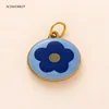 Light Blue Blue Flower Charm