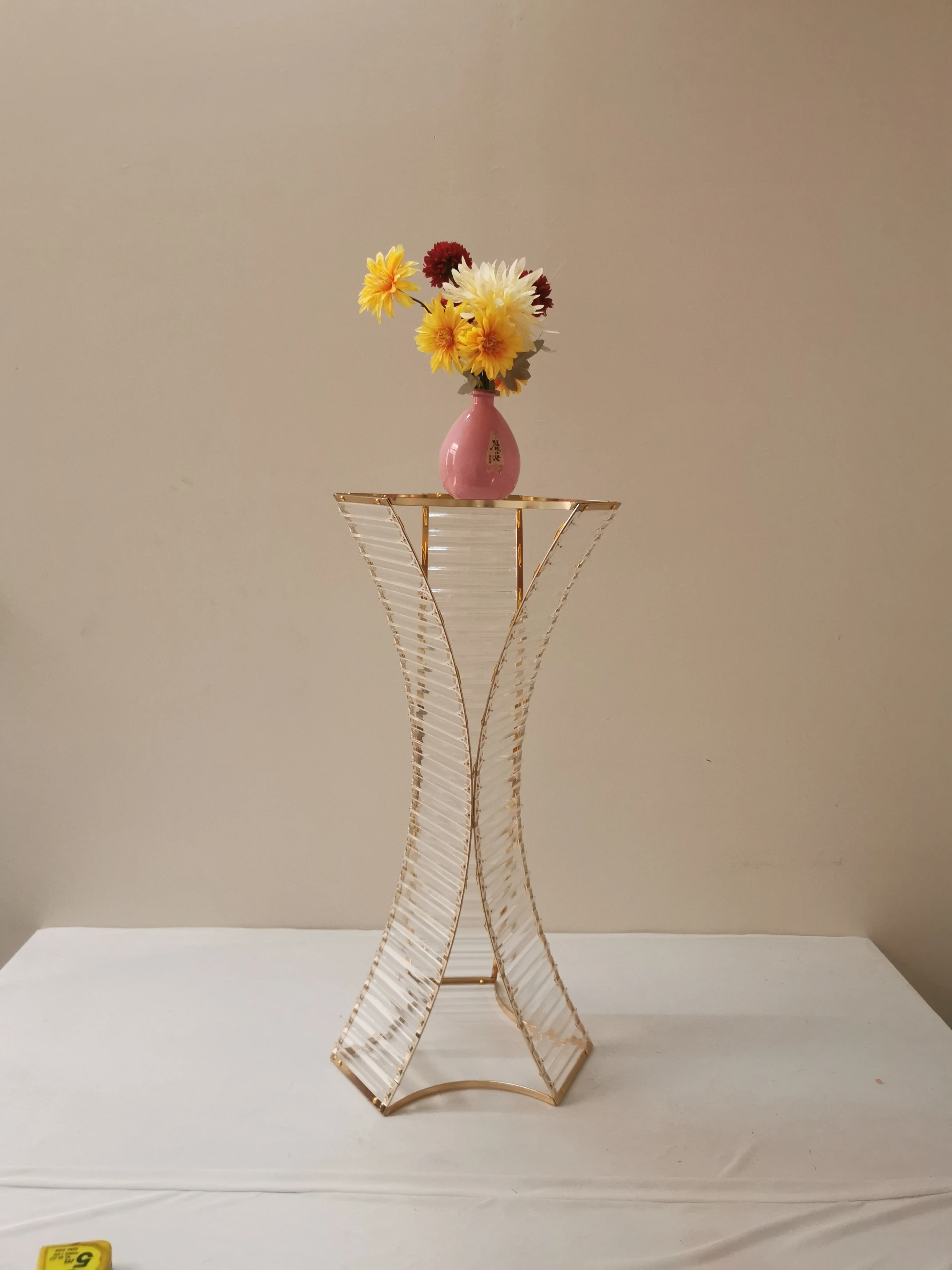 Ourwarm Geometric Gold Clear Wedding Centerpieces Decorations Flower