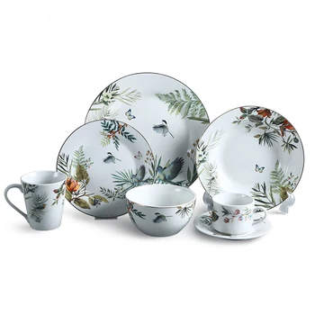 Wholesale tableware custom logo pattern ceramic dinnerware porcelain dinner set