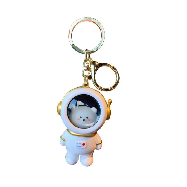 light Astronaut Keychain, Cute Kawaii Anime Cool Keychains for Backpacks, Space Keychains with Sunset Light for Women Men