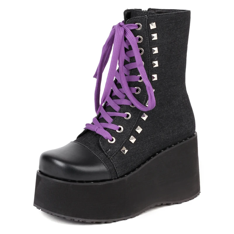 Amazon.com: Botines de cuña para mujer con tacón alto, con plataforma,  puntera redonda, ancho : Ropa, Zapatos y Joyería