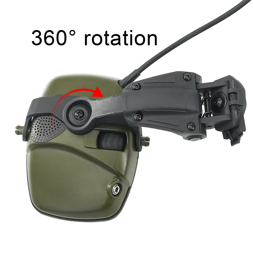 Tactical Helmet Arc Rail Hearing Protection Noise Canceling Amplifier
