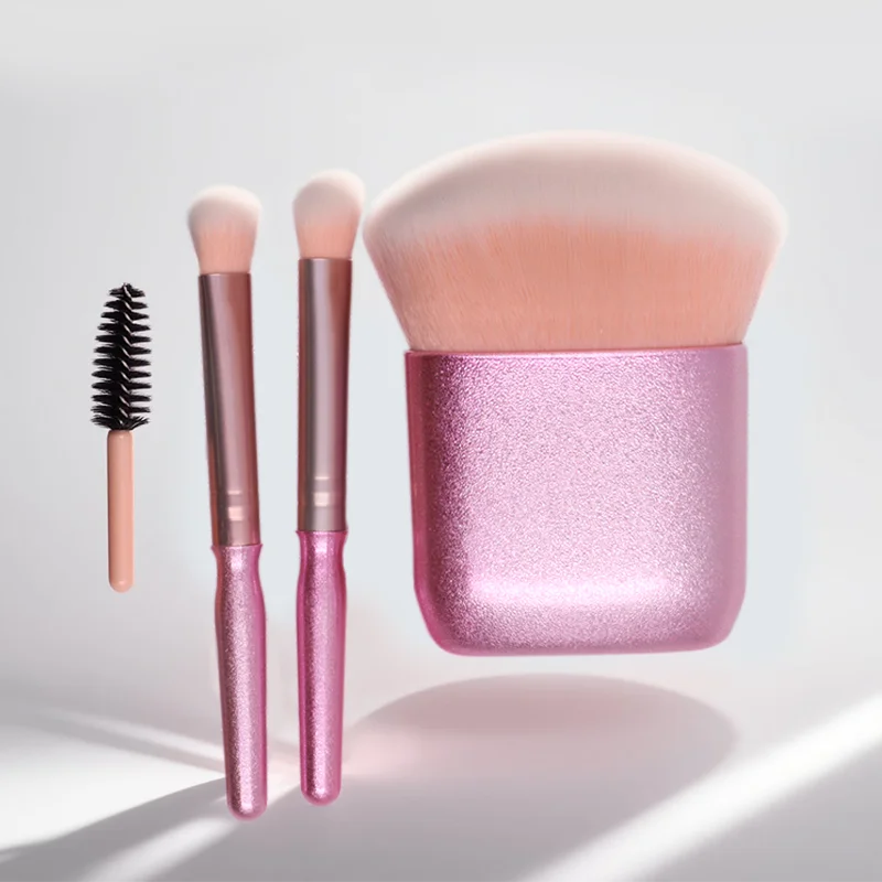 Wholesale Cosmetic Tool Set Travel Portable 4 Piece Makeup Brush Set with HD Mirror Box supplier