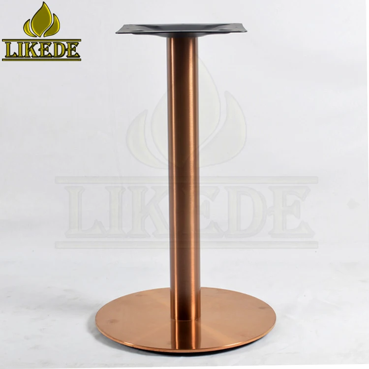 Hot Sale Luxury Round Plate Brushed Rose Gold Stainless Steel Table Base Premium Furniture Legs