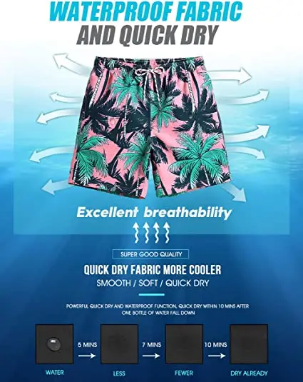 wholesale custom flora design all over printed men's polyester quick qry mesh lined swim trunk beach shorts132_voghion.com