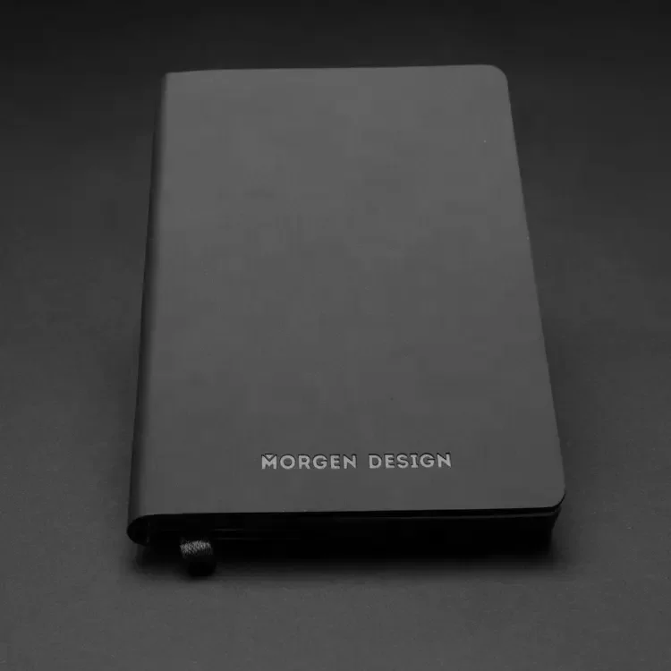 Personalized Hardcover Pure Black Paper Notebook Custom Black Inner