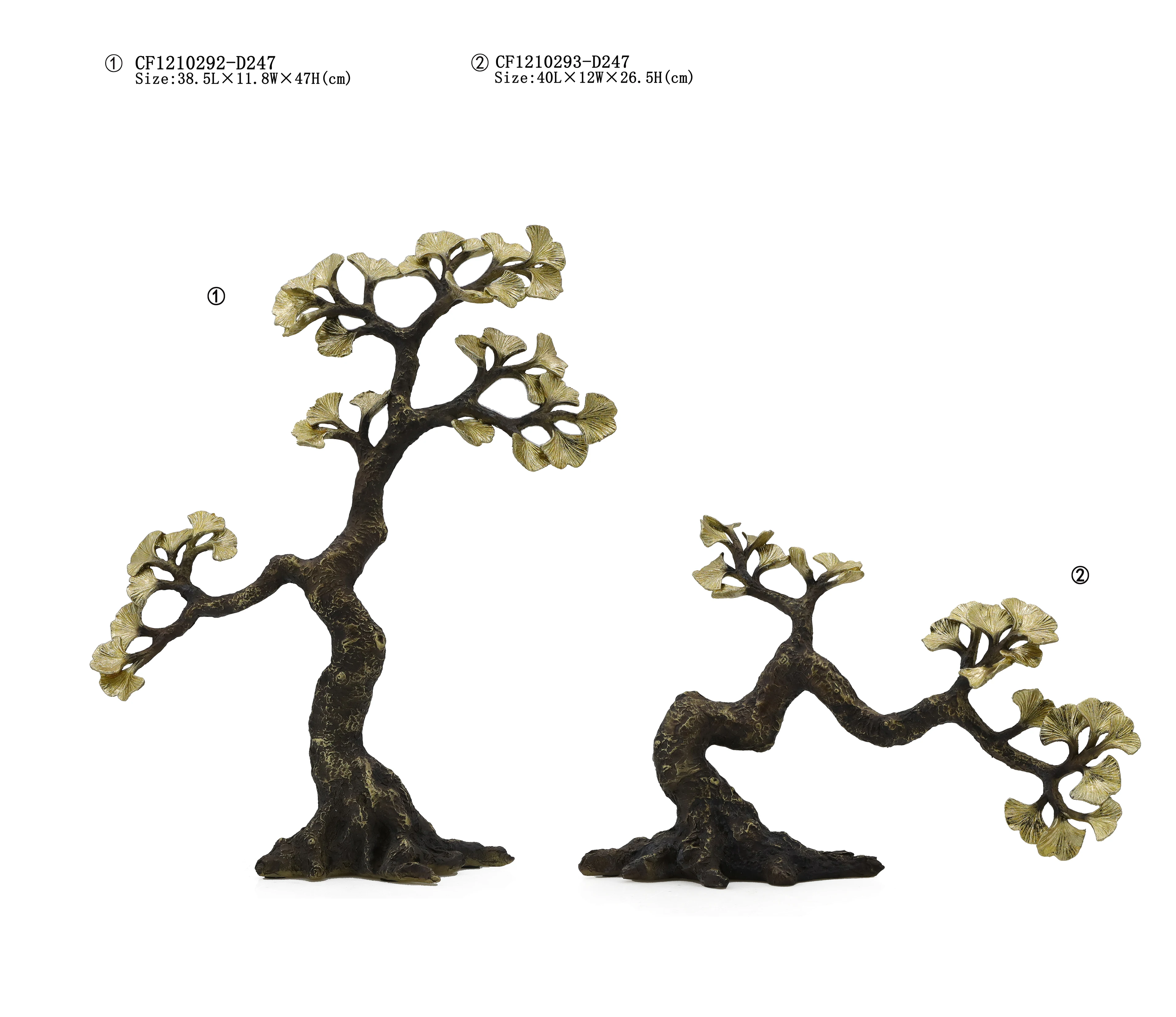 Wholesales New 3D Ginkgo Biloba Decorative Object Resin Ginkgo Tree Stump Statue For Interior Design details