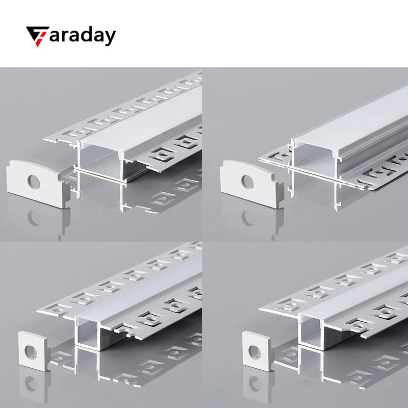 Led Ceiling Trough Custom Sliver Black Faraday LED Profile Light Concealed Embedded Lace ...