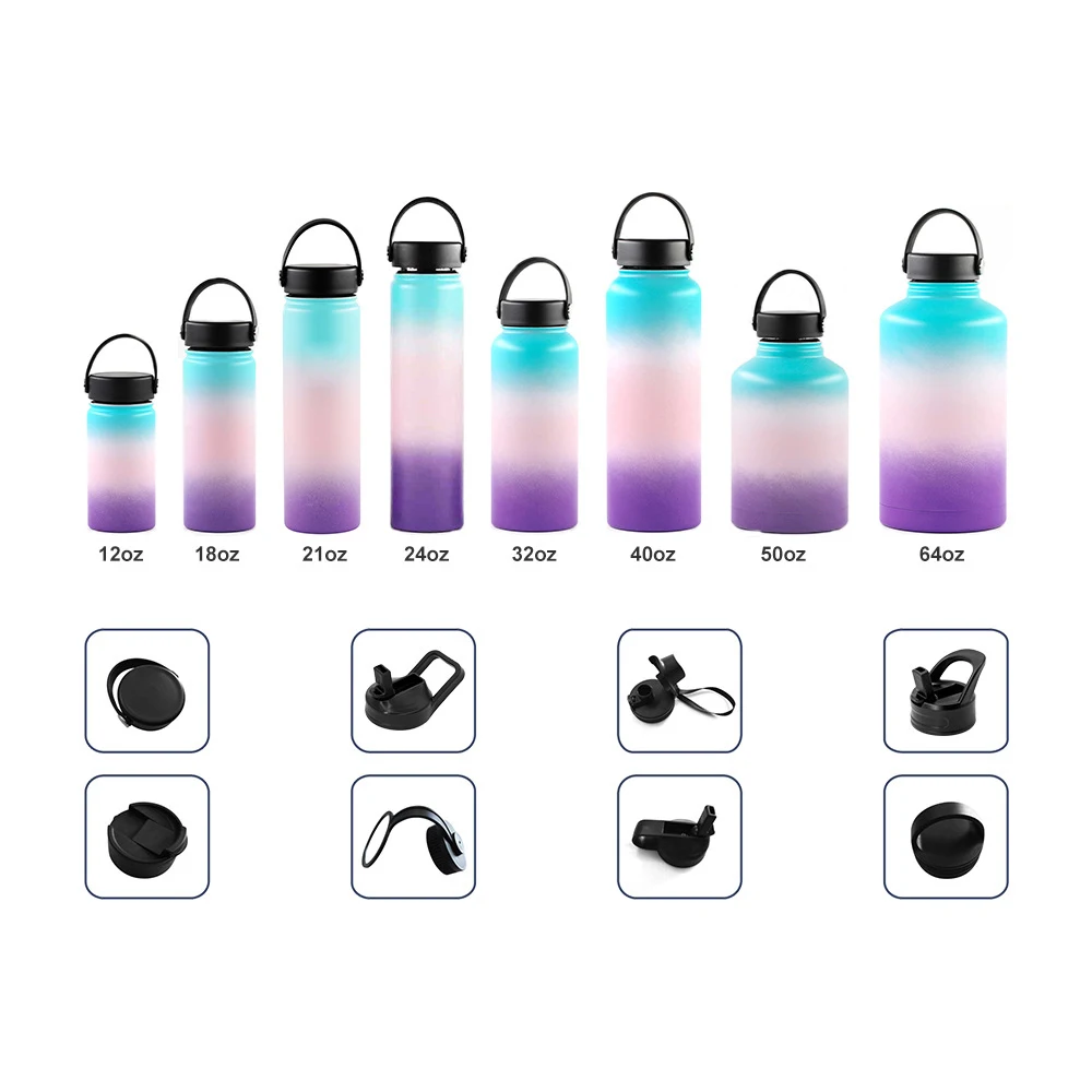 Hydro 18Oz/32Oz Tumbler Flask Vacuum Insulated Flask Stainless Steel Water Bottle Wide Mouth Outdoors Sports Bottle