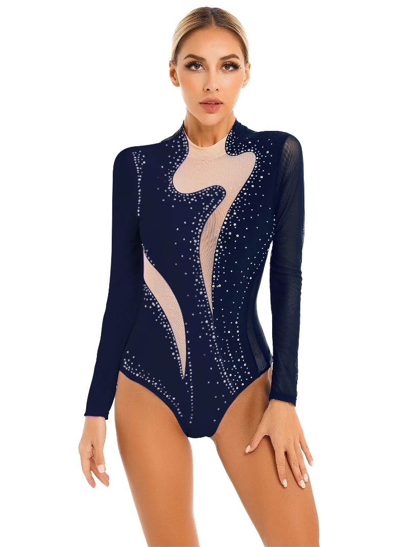 Custom Vapour Mesh LS Open Back Leotard with Lycra Bandeau/Panty main image 1