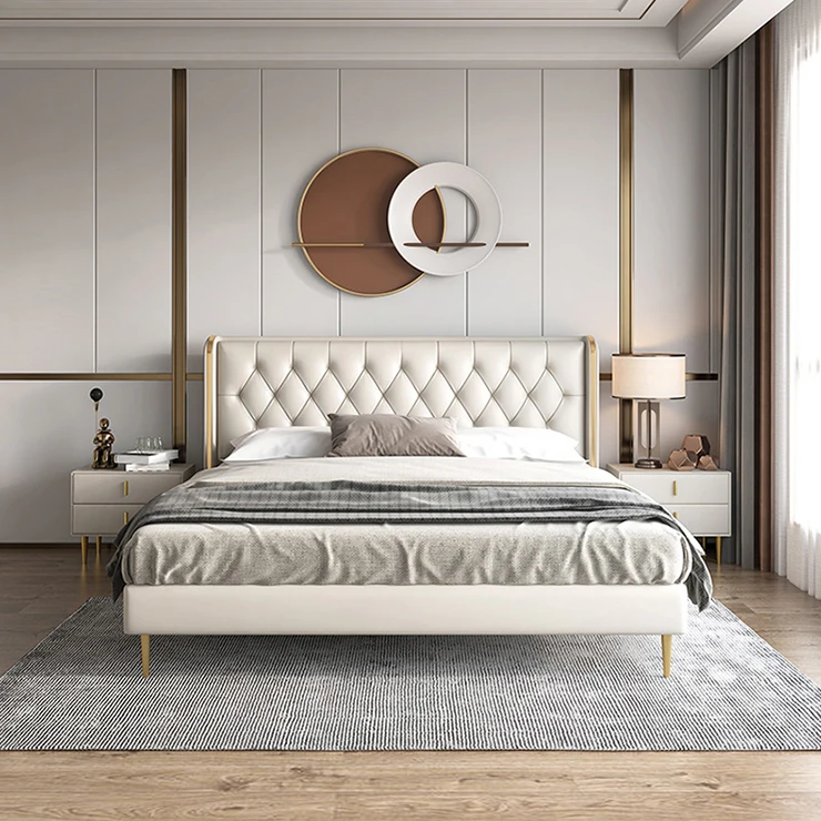 Luxury Furniture Bedroom Hotel Bed Set King Size Bed Frame With Headboard