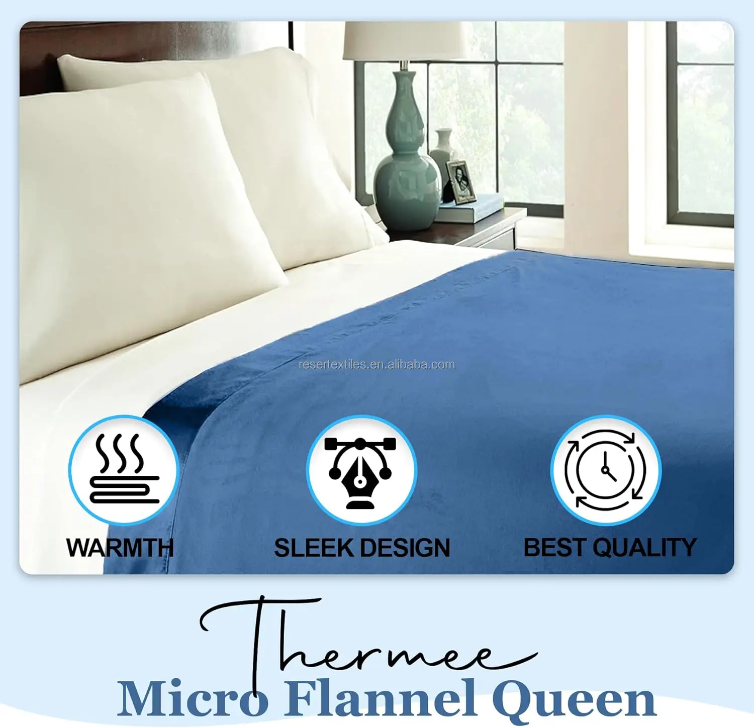 Customizable Thermee Micro Polar Fleece Throw Blanket 100% Polyester Lightweight Antil-Pilling Solid Pattern Four Carry-On