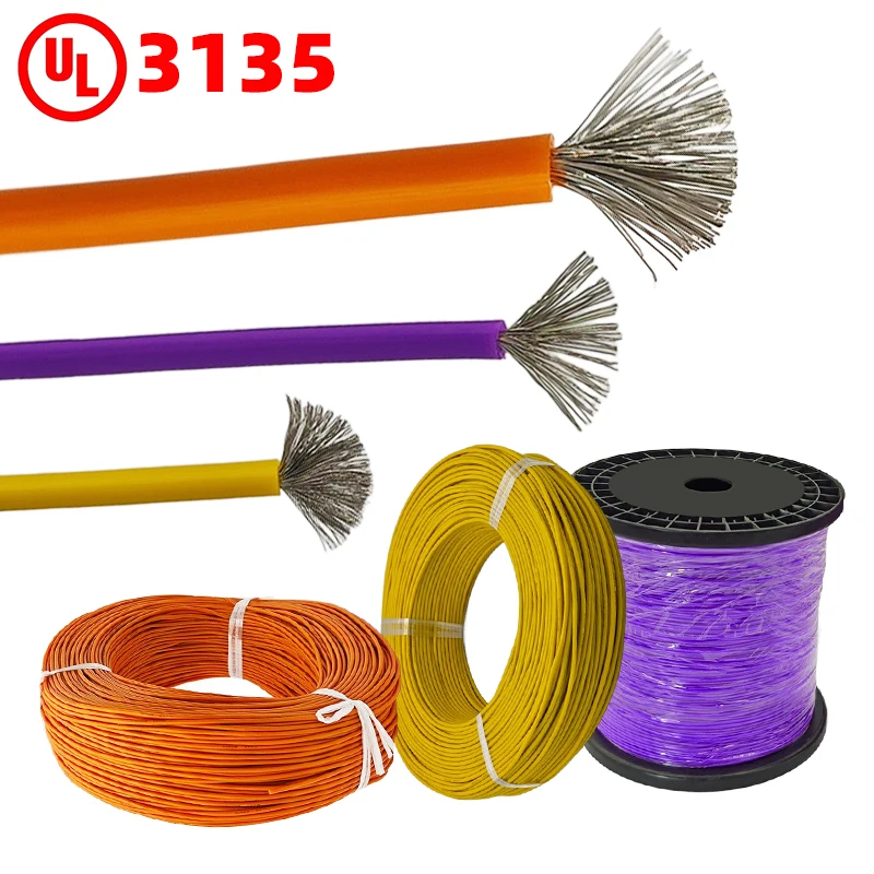 Custom UL 3135 Flexible Silicone Rubber Cables 18 20 22 24 Awg Tinned Copper 2.5mm Heat Resistant Electric Wires and Cables