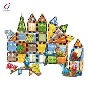 Chengji Set Construction Magnetic Toys Children 3d Educational Diy Dinosaur Paradise Lighting Magnetic Building Block