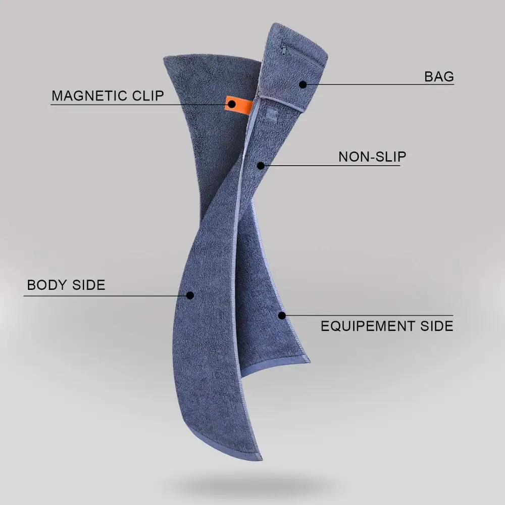 Personalized Absorbent with Zipper Pocket Custom Cotton or Microfiber Jacquard Hooded Magnetic Sport Gym Towel with Zip Pocket