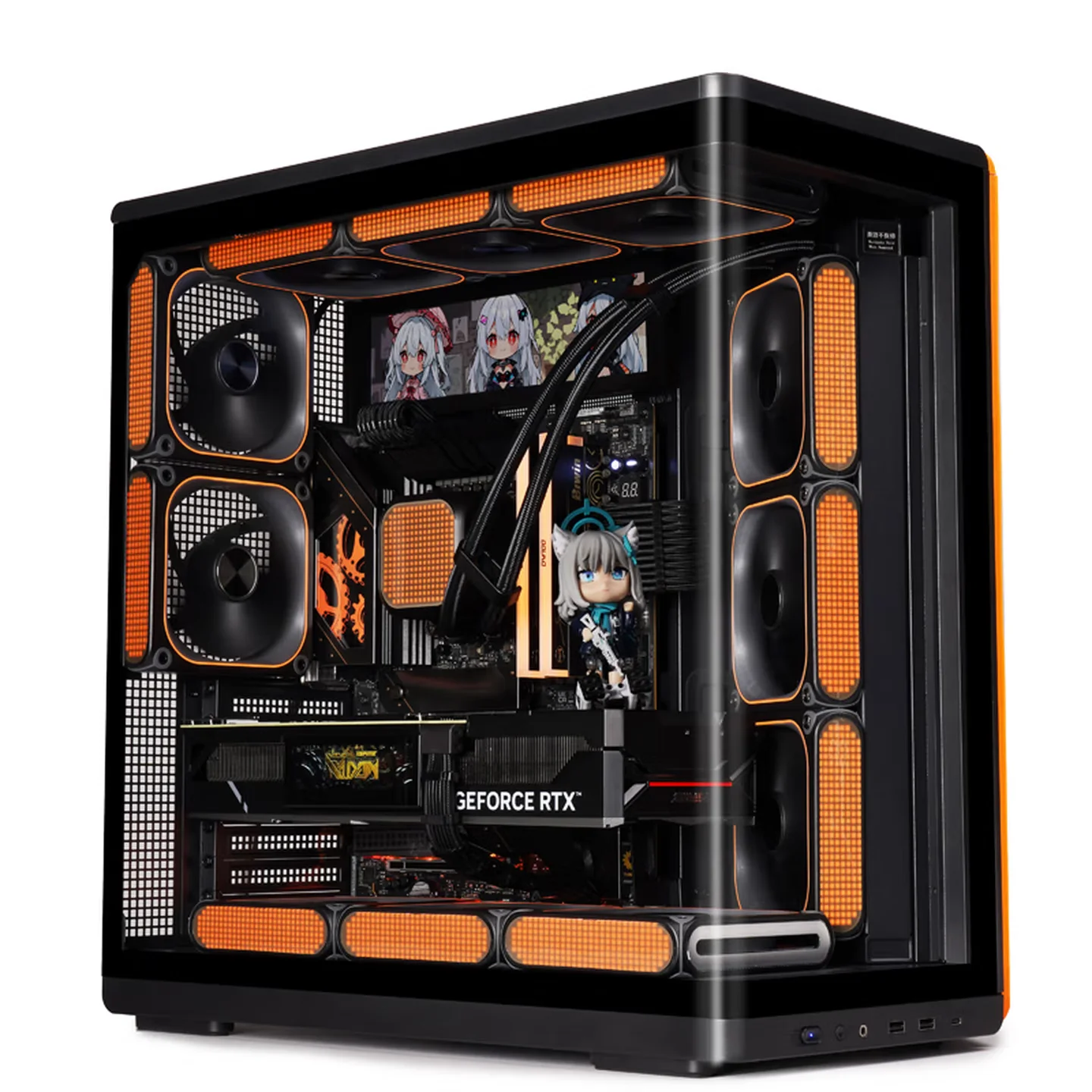aigo starry chen 曲名ピラーレス ATXケース ディスプレイ付き Aigo Starry Chen ATX Mid-Tower Gaming PC Case with Curved Glass