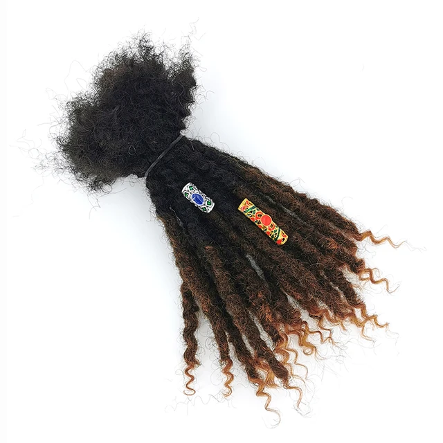 KAMA Brazilian Hair Dreadlock 100% Virgin Remy Human Hair 0.4cm-0.8cm 1B/4/30# Color Texture Loc Extensions Curly Ends Women