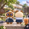 Brown Thai Girl Siamese Cat Decorative Mini Figures